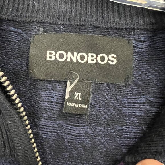 Bonobos Men's 1/4 Zip Pullover Sweater Blue Print Size XL - Picture 8 of 9